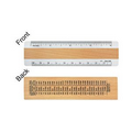 Double Bevel Inch & Metric Wood Ruler (4")